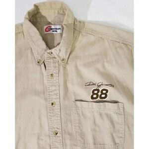NASCAR Dale Earnhardt Jr 88 Short Sleeve Khaki Shirt 2XL Button Down Shirt